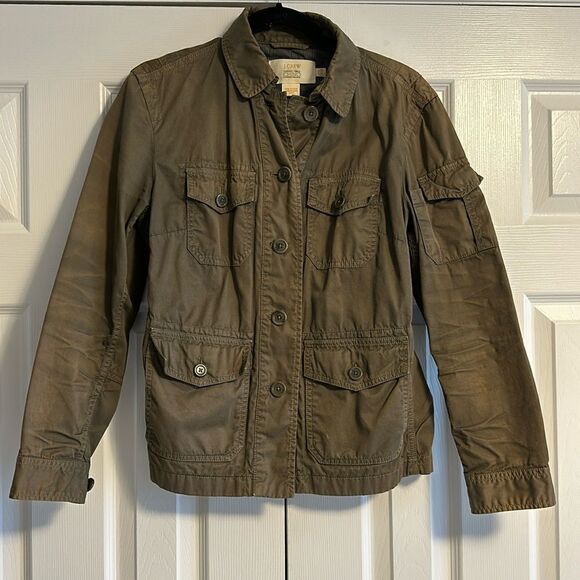 J. Crew Women’s Army Green Classic Twill Chino Jacket - Picture 1 of 9